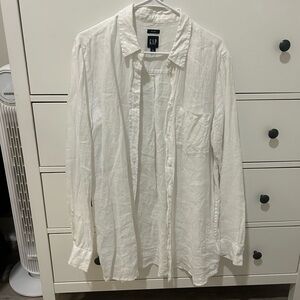 Gap Linen White Button Down Shirt